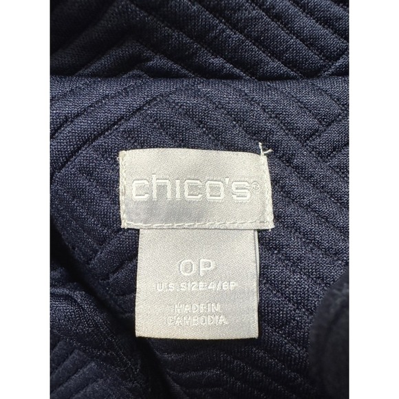 Chico's Travelers Navy Open Front Blazer Jacket Small 4 6 Travel NWOT Minimalist - Picture 8 of 9